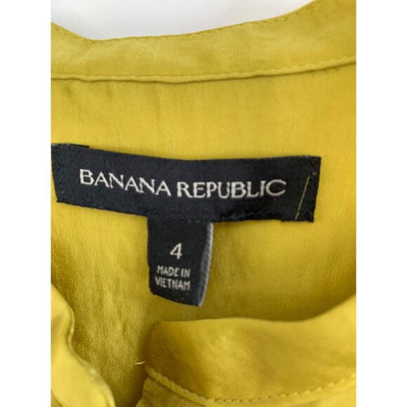 Banana Republic Long Sleeve Tiered Dress Mini Gold Sz 4 Drop Waist NWT $128 6930 - Picture 13 of 16